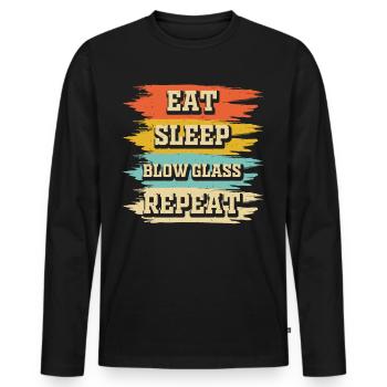 Glassblower - Men's Premium Organic Long Sleeve Shirt - black - Front - Nico (187cm)