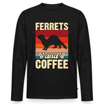 Frettchen - Männer Premium Bio Langarmshirt - Schwarz - Vorne - Nico (187cm)