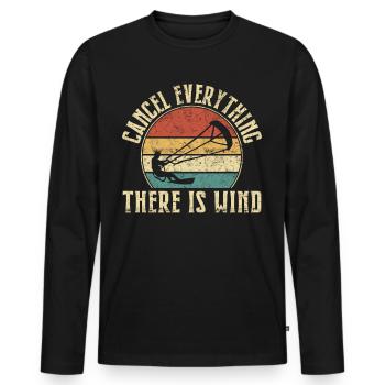 Kitesurf Kitesurfer Kiteboard Kitesurfen - Männer Premium Bio Langarmshirt - Schwarz - Vorne - Nico (187cm)