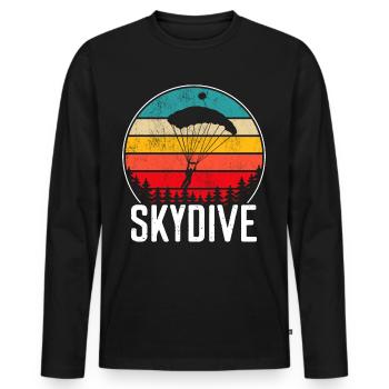 Skydive skydiving - Men's Premium Organic Long Sleeve Shirt - black - Front - Nico (187cm)