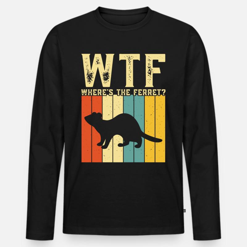 Frettchen - Männer Premium Bio Langarmshirt - Schwarz