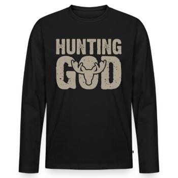 Chasseur - T-shirt manches longues Premium bio Homme - noir - Devant - Nico (187cm)