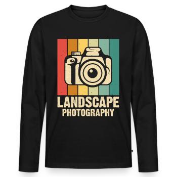 Photographer - Men's Premium Organic Long Sleeve Shirt - black - Front - Nico (187cm)