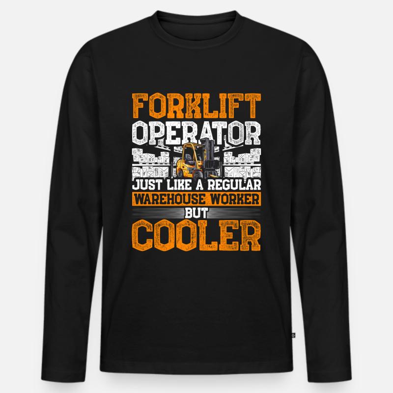 Gabelstaplerfahrer - Männer Premium Bio Langarmshirt - Schwarz