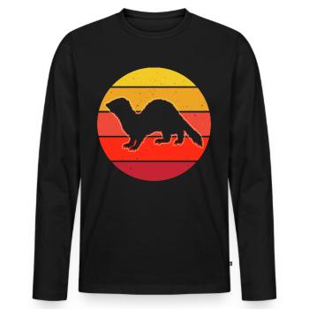 Frettchen - Männer Premium Bio Langarmshirt - Schwarz - Vorne - Nico (187cm)