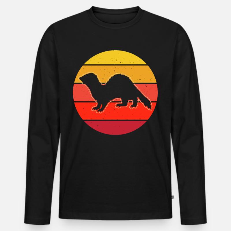 Frettchen - Männer Premium Bio Langarmshirt - Schwarz