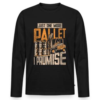 Forklift Driver Forklift Driver One More Pallet - Men's Premium Organic Long Sleeve Shirt - black - Front - Nico (187cm)