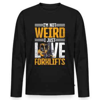 Gabelstaplerfahrer Staplerfahrer Love Forklifts - Männer Premium Bio Langarmshirt - Schwarz - Vorne - Nico (187cm)