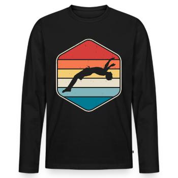 Swimming Float - Men's Premium Organic Long Sleeve Shirt - black - Front - Nico (187cm)