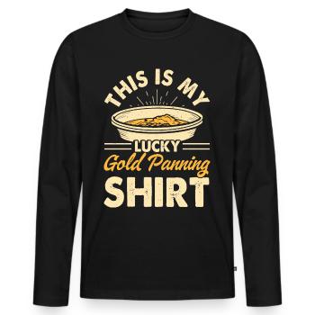 gold panning gold panner gold prospector gold prospector - Men's Premium Organic Long Sleeve Shirt - black - Front - Nico (187cm)