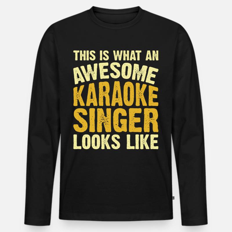 Karaoke Singen - Männer Premium Bio Langarmshirt - Schwarz