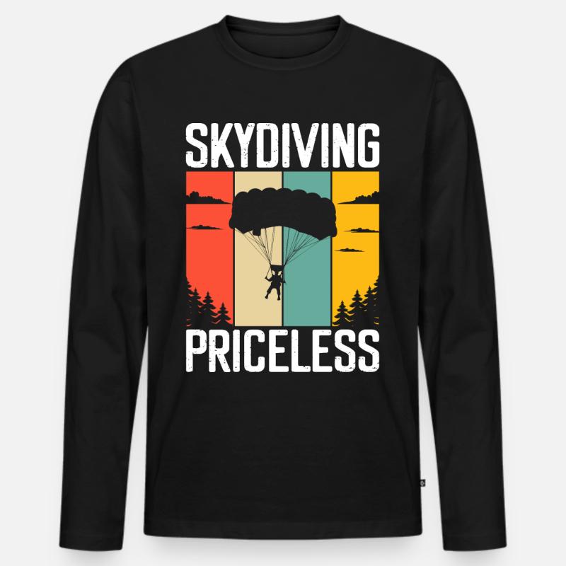 Skydiving - Männer Premium Bio Langarmshirt - Schwarz