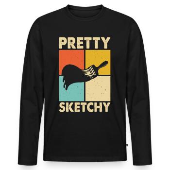 Malen Künstler Maler - Männer Premium Bio Langarmshirt - Schwarz - Vorne - Nico (187cm)
