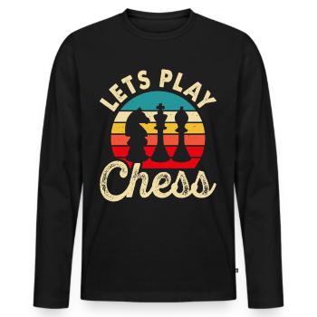 Schach - Männer Premium Bio Langarmshirt - Schwarz - Vorne - Nico (187cm)