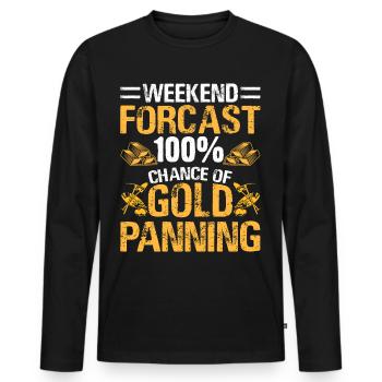 gold panning gold panner gold prospector gold prospector - Men's Premium Organic Long Sleeve Shirt - black - Front - Nico (187cm)