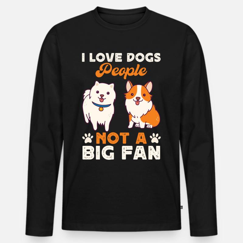 Hunde Hund - Männer Premium Bio Langarmshirt - Schwarz