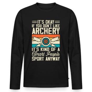 Bogenschießen Bogenschütze - Männer Premium Bio Langarmshirt - Schwarz - Vorne - Nico (187cm)