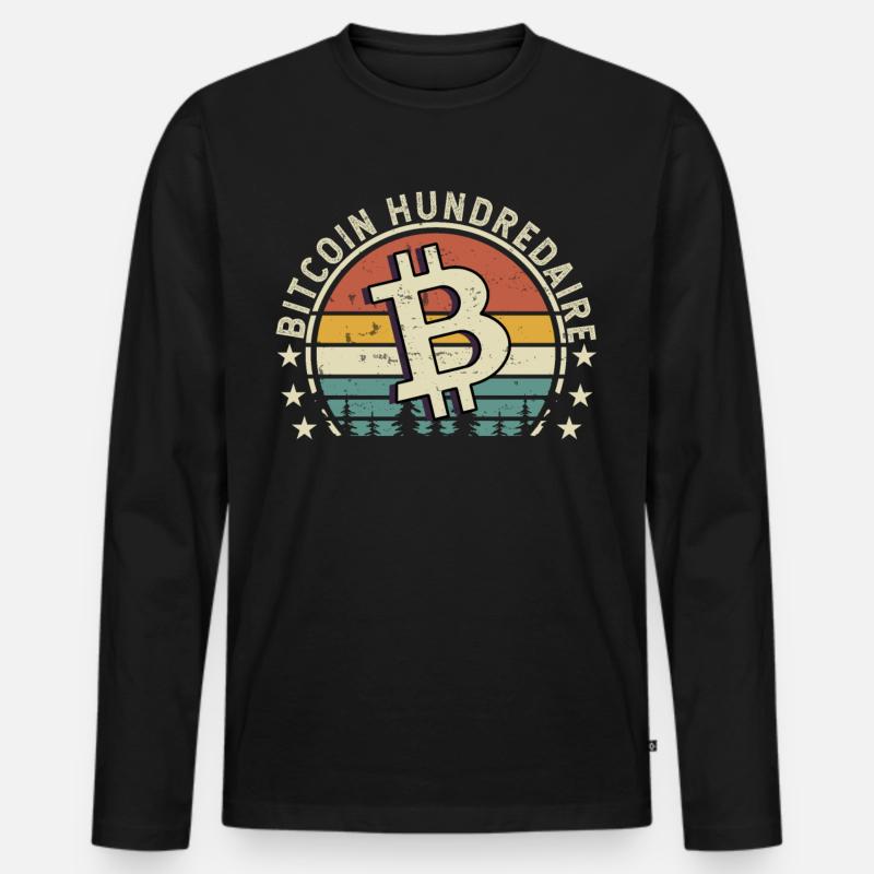 Bitcoin Krypto Kryptowährung - Männer Premium Bio Langarmshirt - Schwarz