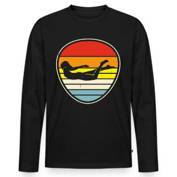 Swimming Float - Men's Premium Organic Long Sleeve Shirt - black - Front - Nico (187cm)