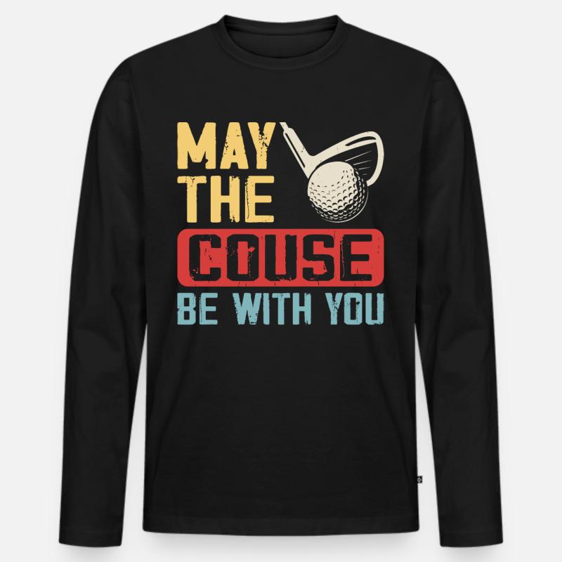Golf Golfer - Männer Premium Bio Langarmshirt - Schwarz