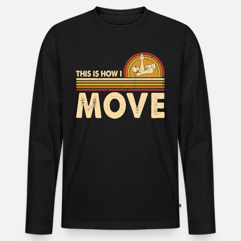 Schach - Männer Premium Bio Langarmshirt - Schwarz