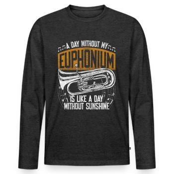 Euphonium Eufonium Euphoniste - T-shirt manches longues Premium bio Homme - anthracite chiné - Devant - Nico (187cm)