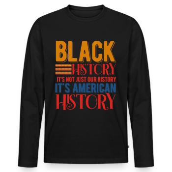 Black History Month Black History - Men's Premium Organic Long Sleeve Shirt - black - Front - Nico (187cm)