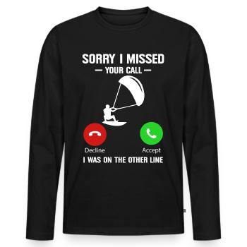 Kitesurf Kitesurfer Kiteboard Kitesurfen - Männer Premium Bio Langarmshirt - Schwarz - Vorne - Nico (187cm)
