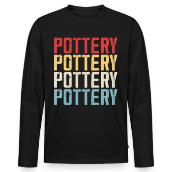 Töpfern Töpferei Töpfer - Männer Premium Bio Langarmshirt - Schwarz - Vorne - Nico (187cm)