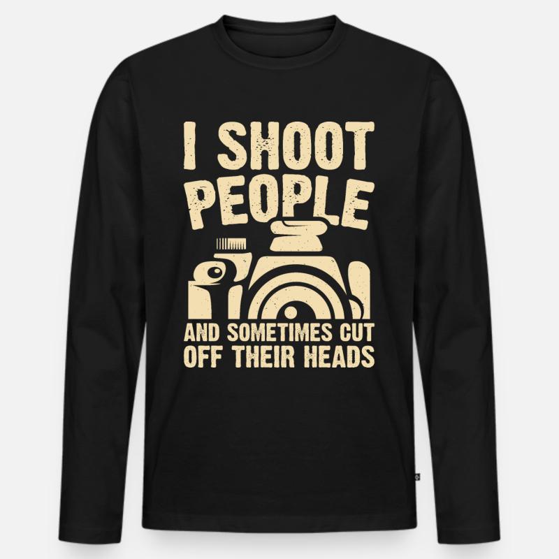 Fotograf - Männer Premium Bio Langarmshirt - Schwarz