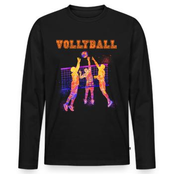 Les joueurs de volley-ball jouent au volley-ball - T-shirt manches longues Premium bio Homme - noir - Devant - Nico (187cm)