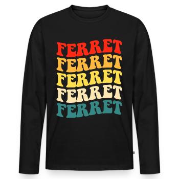 Frettchen - Männer Premium Bio Langarmshirt - Schwarz - Vorne - Nico (187cm)