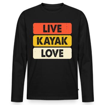 Kayak Kayaker Kayaker - Men's Premium Organic Long Sleeve Shirt - black - Front - Nico (187cm)