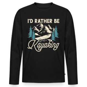 Kayak Kayaker Kayaker - Men's Premium Organic Long Sleeve Shirt - black - Front - Nico (187cm)