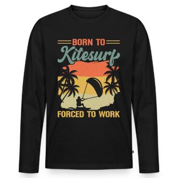 Kitesurf Kitesurfer Kiteboard Kitesurfen - Männer Premium Bio Langarmshirt - Schwarz - Vorne - Nico (187cm)