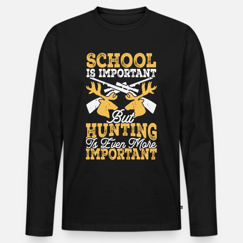 Jäger Jagen - Männer Premium Bio Langarmshirt - Schwarz