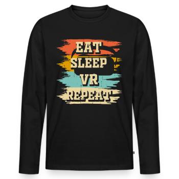 VR Virtuel Reality - Männer Premium Bio Langarmshirt - Schwarz - Vorne - Nico (187cm)