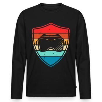 VR Virtuel Reality - Männer Premium Bio Langarmshirt - Schwarz - Vorne - Nico (187cm)