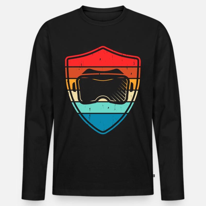VR Virtuel Reality - Männer Premium Bio Langarmshirt - Schwarz