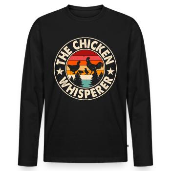 Chickens Chicken - Men's Premium Organic Long Sleeve Shirt - black - Front - Nico (187cm)