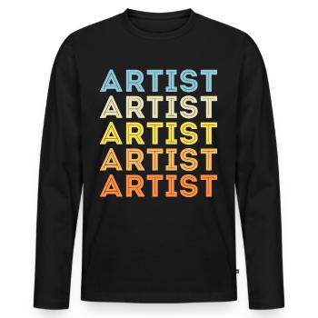 Artiste - T-shirt manches longues Premium bio Homme - noir - Devant - Nico (187cm)