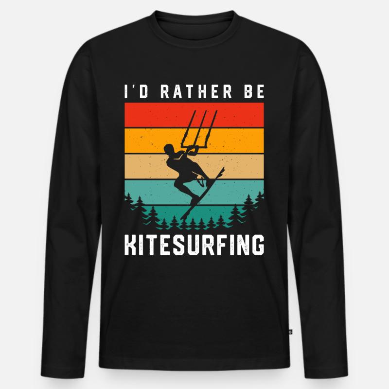 Kitesurf Kitesurfer Kiteboard Kitesurfen - Männer Premium Bio Langarmshirt - Schwarz