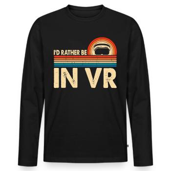 VR Virtuel Reality - Männer Premium Bio Langarmshirt - Schwarz - Vorne - Nico (187cm)