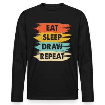 Artiste - T-shirt manches longues Premium bio Homme - noir - Devant - Nico (187cm)