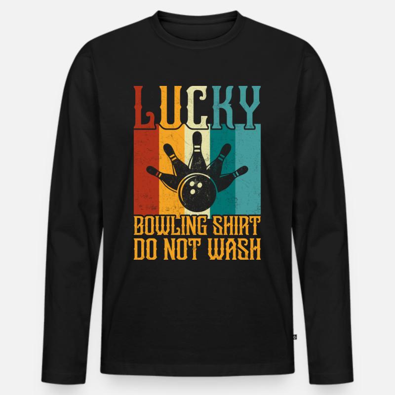 Bowling - Männer Premium Bio Langarmshirt - Schwarz
