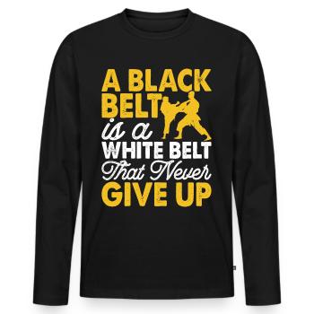 Karate - Männer Premium Bio Langarmshirt - Schwarz - Vorne - Nico (187cm)