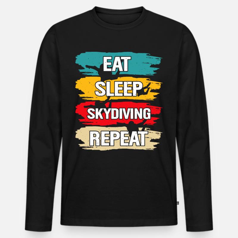Skydiving - Männer Premium Bio Langarmshirt - Schwarz