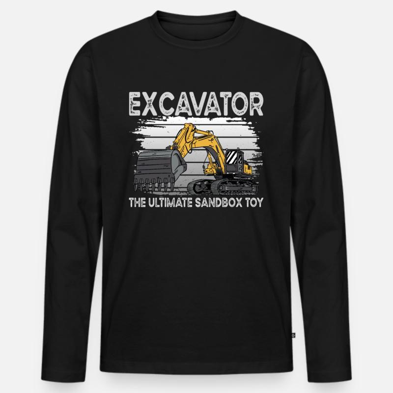 Bagger Sandkasten - Männer Premium Bio Langarmshirt - Schwarz