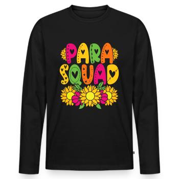 Erziehungsassistent Para Squad - Männer Premium Bio Langarmshirt - Schwarz - Vorne - Nico (187cm)