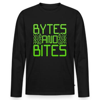 Network Administrator Bytes And Bites - Men's Premium Organic Long Sleeve Shirt - black - Front - Nico (187cm)